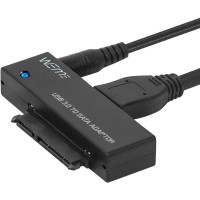 WEme USB 3.0 to SATA Converter Adapter for 2.5 3.5 Inch Hard Drive Disk SSD HDD, Power Adapter and USB 3.0 Cable Included